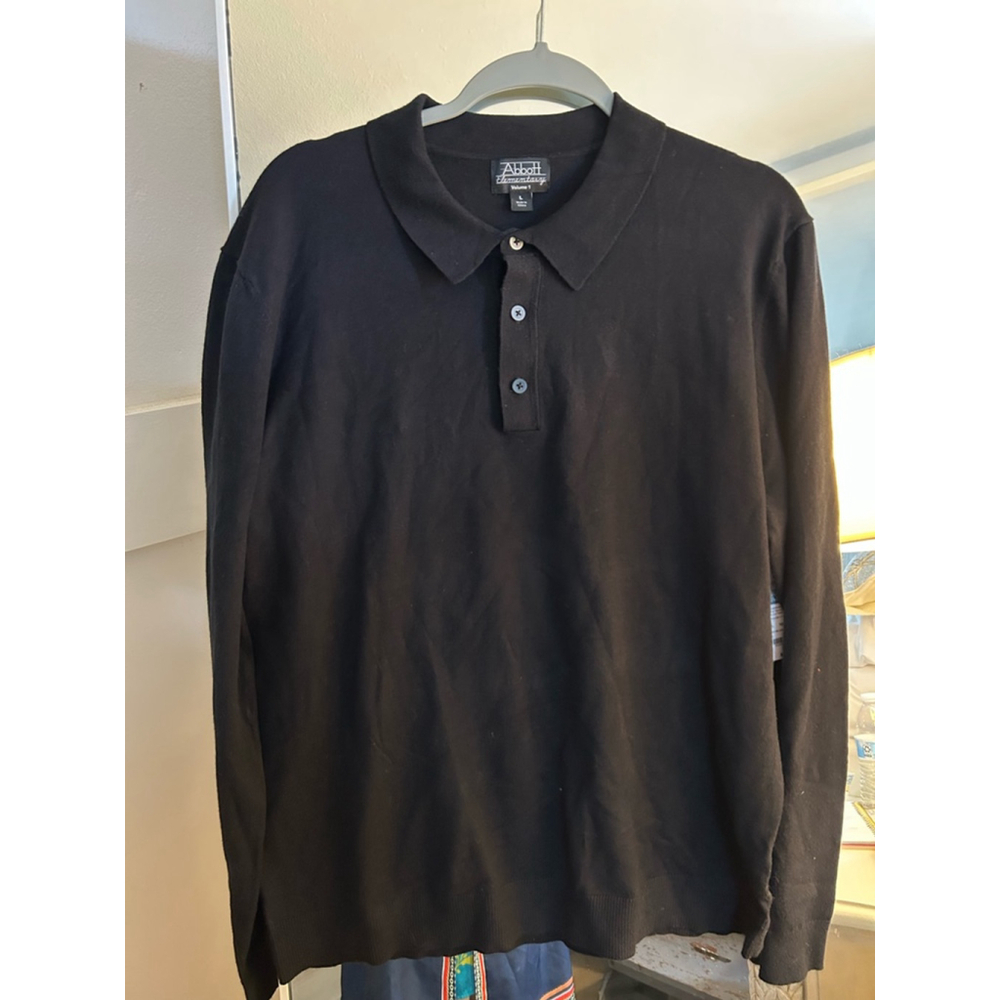 NEW ABBOTT ELEMENTARY Mens Super Soft Long Sleeve Polo L $49